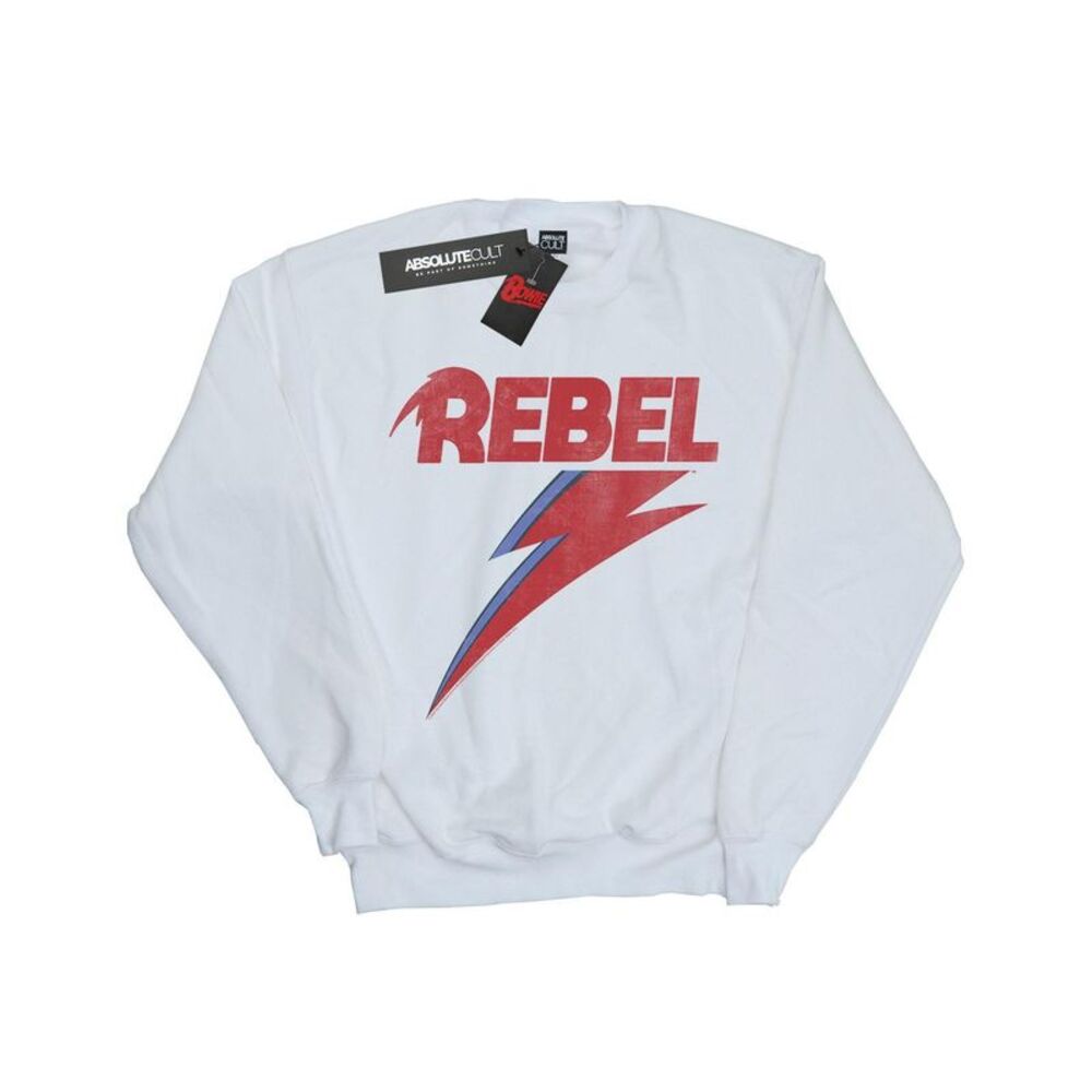 David Bowie Boys Distressed Rebel Sweatshirt / White